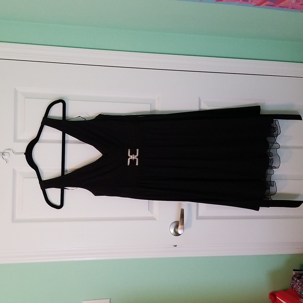Black strapped dress by Connected Apparel size 12